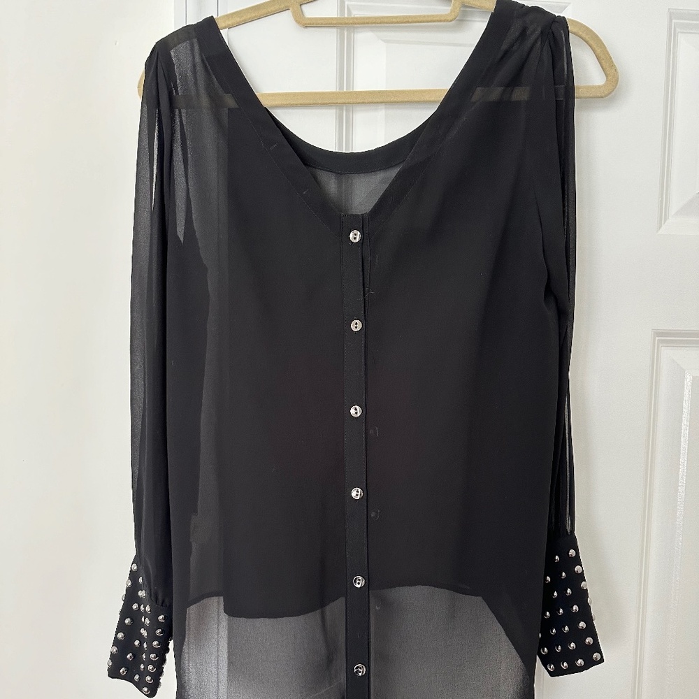 Xtaren Studded Side Slit Button Down
